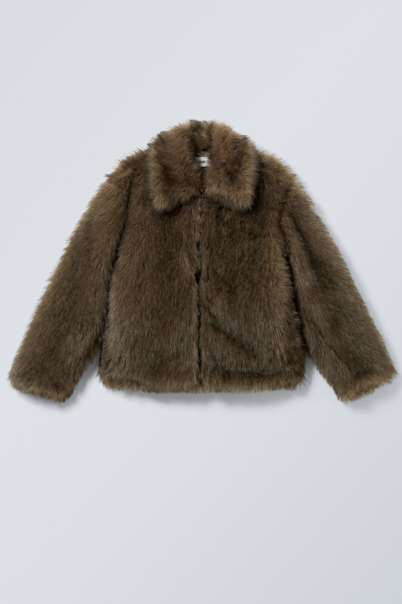 Dark Brown - Faux Fur Jacket - 3