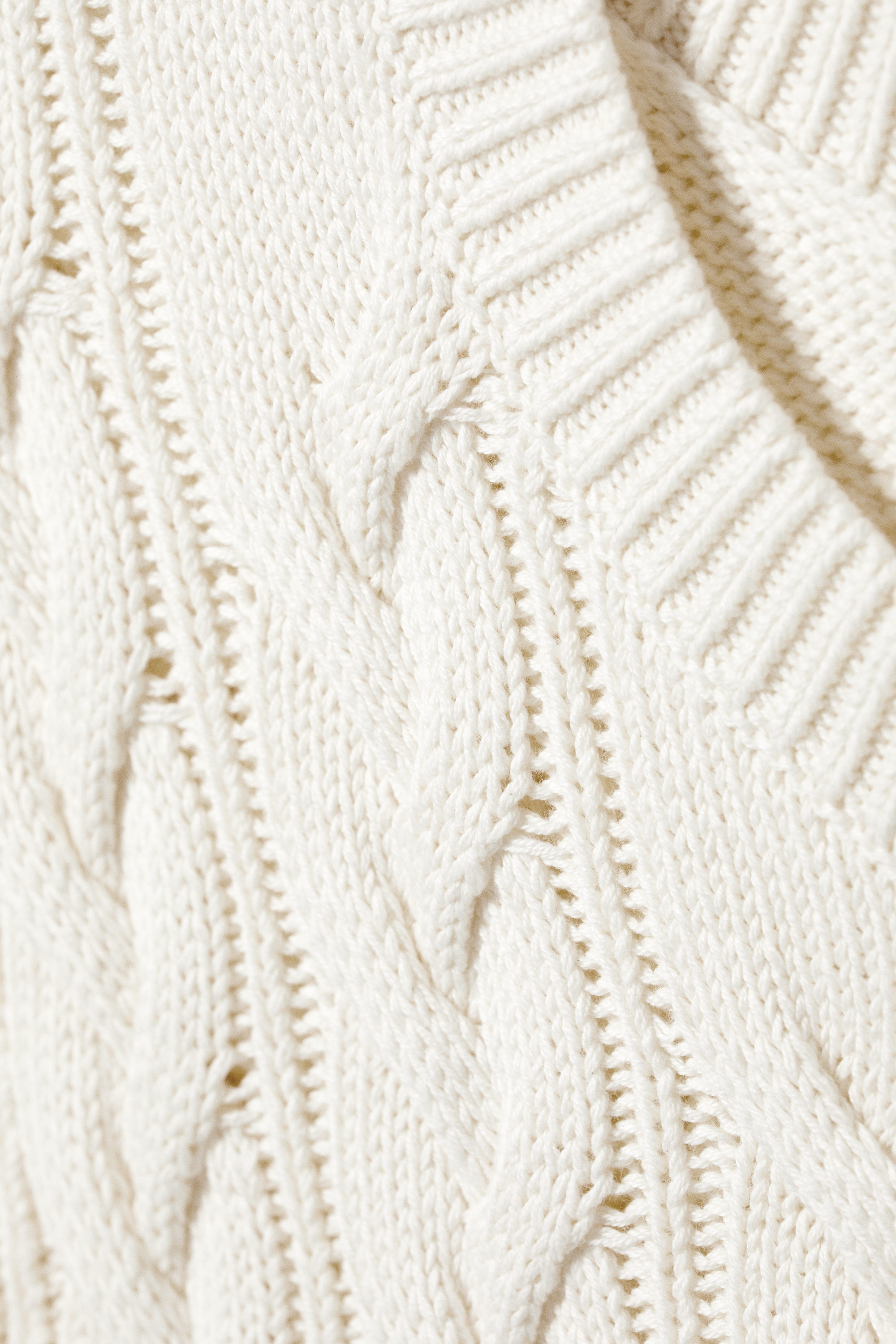 cable knit cotton vest - White | Weekday WW