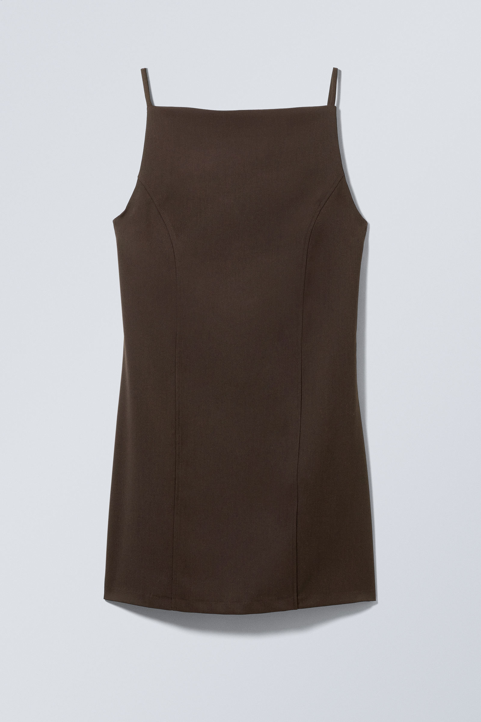 Dark Brown - Mini Suiting Dress - 0