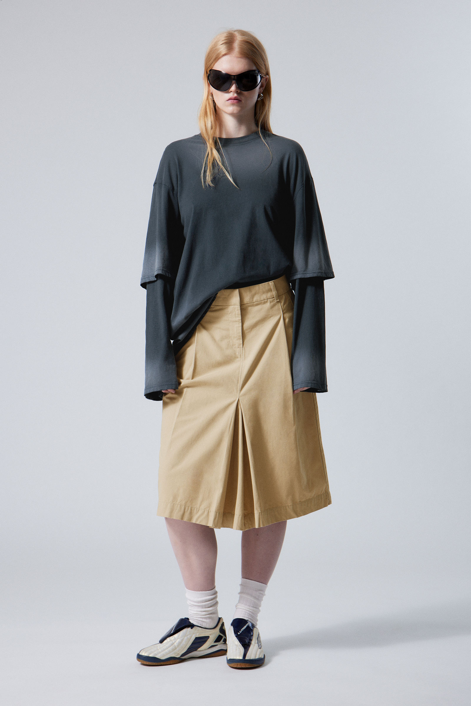 #B7A990 - Chino Midi Lenght Skirt - 1
