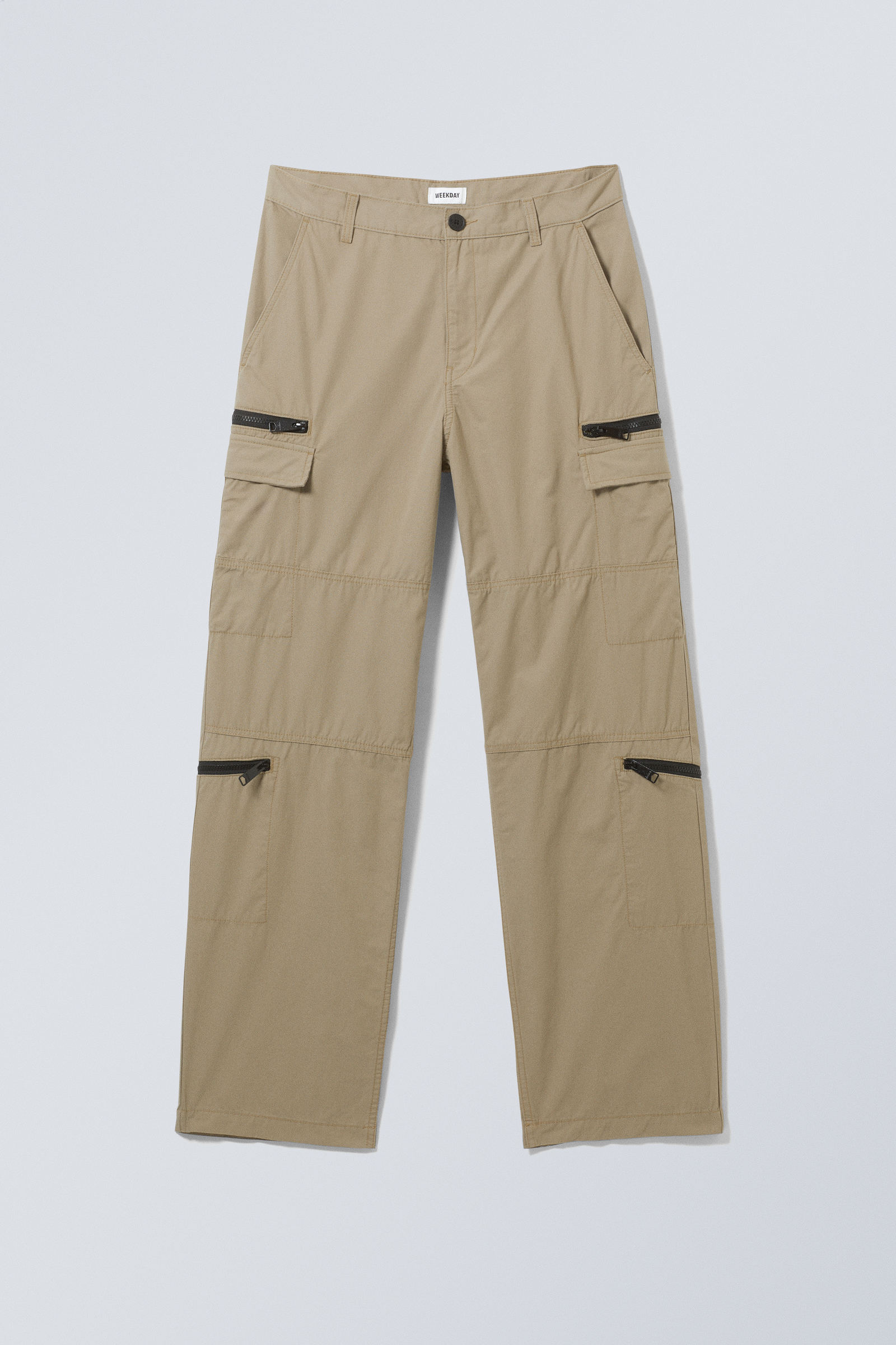 relaxed zipped trousers - Beige | Weekday EU