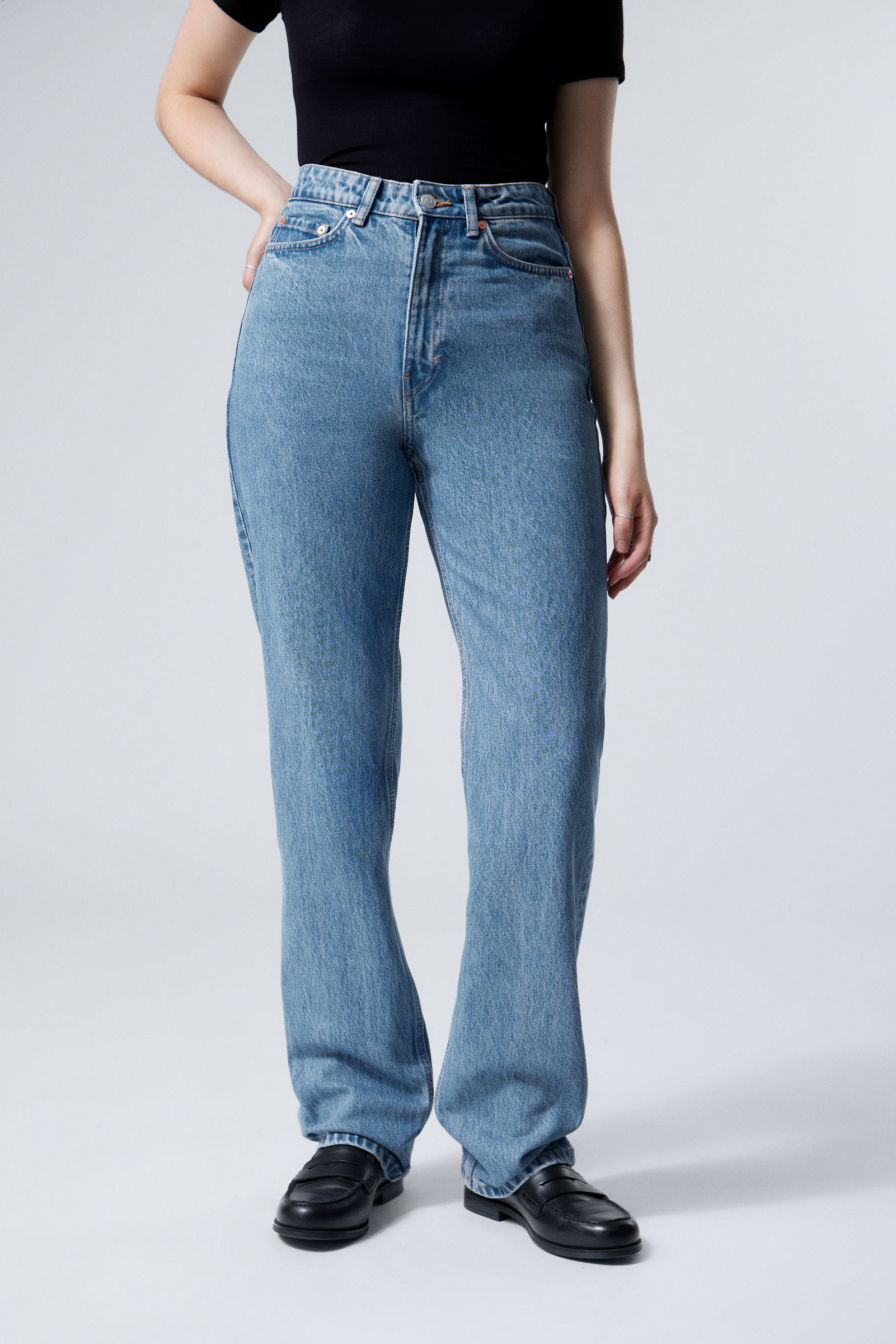 #79829D - Rowe Super High Waisted Regular Straight Leg Jeans - 2