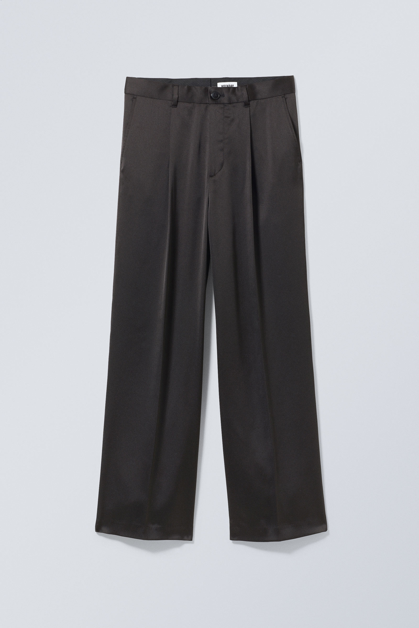 Black - Uno Loose Shiny Trousers - 1