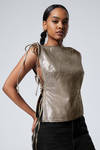 Metallic Mole - Sleeveless Metallic Strap Top - 1