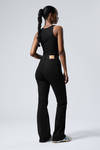 Black Rinse - Black - Glow Curve High Waisted Regular Flared Leg Jeans - 4