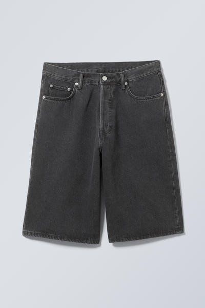 astro denim loose baggy shorts - Tuned Black | Weekday EU