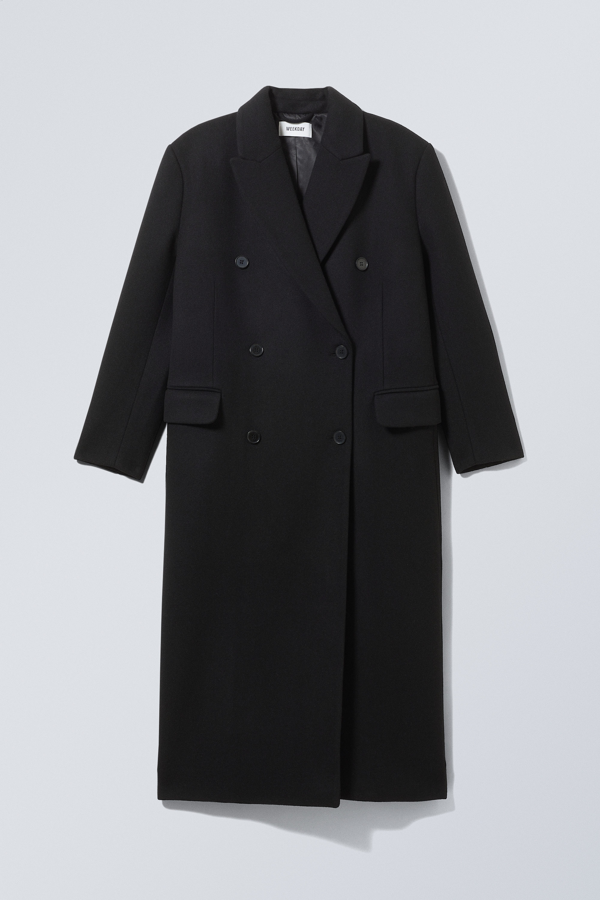 alex oversized wool blend coat - Black | Weekday EU