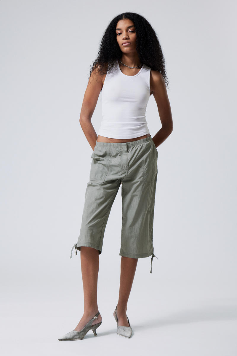 capri pants outfits - weekday lightweight nylon copped capri trousers. 