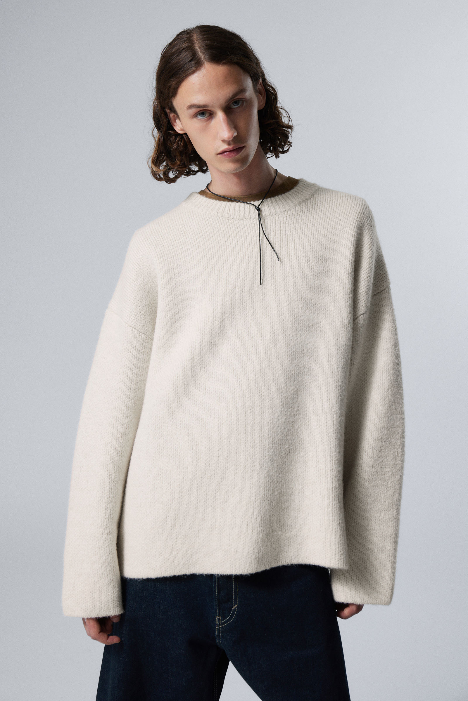 Helles Maulwurfsgrau - Oversized-Strickpullover aus Wollmischung Teo - 1