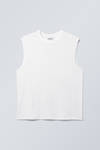 White - Boxy Washed Tank Top - 1