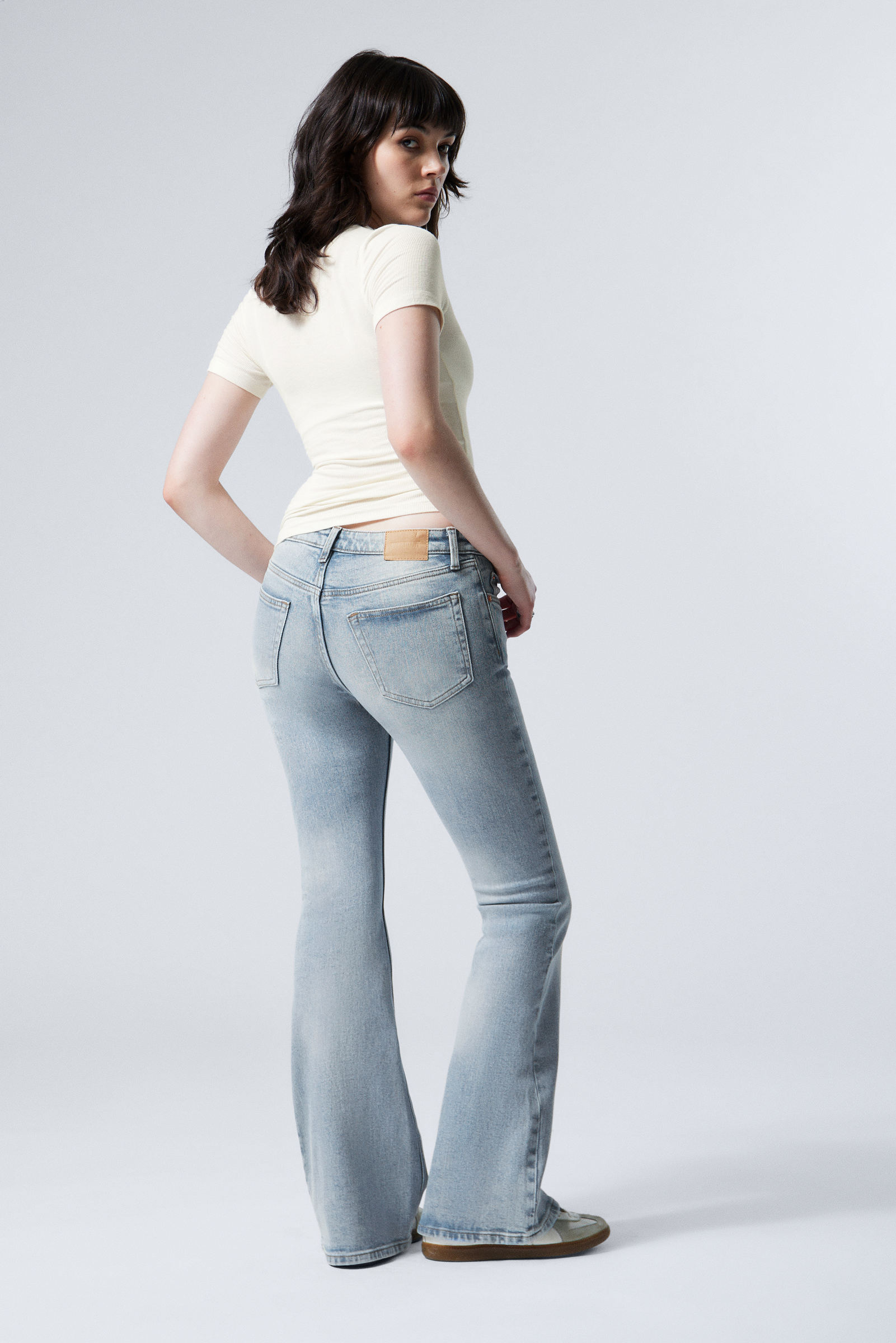 Stone Blue - Light Blue - Flame Low Rise Slim Flared Leg Jeans - 3