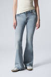 Stone Blue - Light Blue - Flame Low Rise Slim Flared Leg Jeans - 1