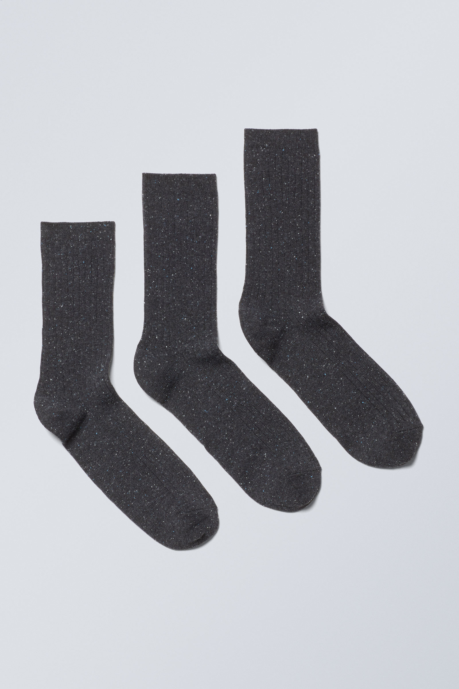 #272628 - 3-pack Rib Neps Socks