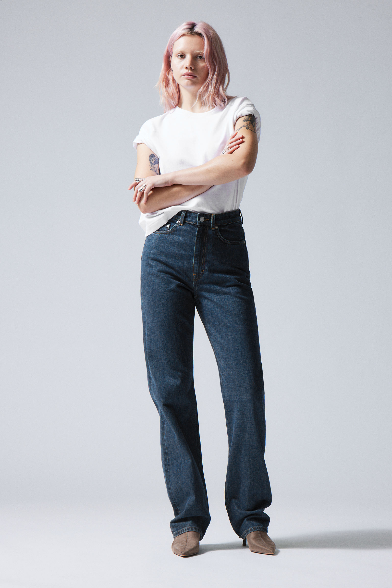 #4C5164 - Rowe Extra High Straight Jeans - 1