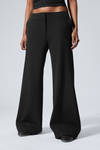 Black Stripe - Cut-Off Waistband Suiting Trousers - 1