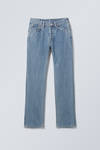 90s Blue - Medium Blue - Pin Mid Rise Regular Straight Leg Jeans - 1