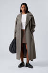 Taupe - Kia Oversized Wool Blend Coat - 0