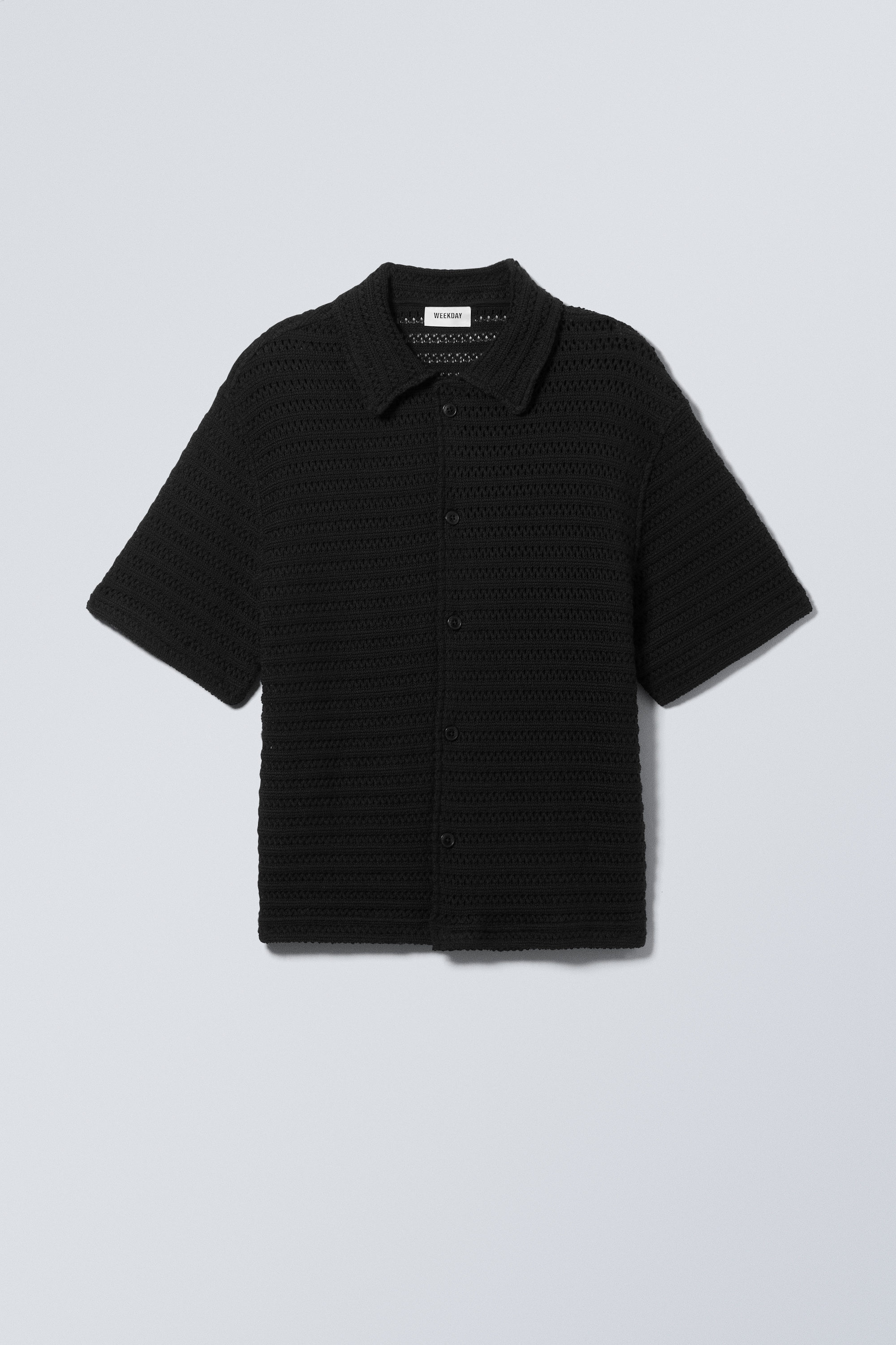 ★MUSINSA STANDARD★ Relaxed Crochet Short Sleeve Shirt Blac MUSINSA | MUSINSA STANDARD Relaxed Crochet Short Sleeve