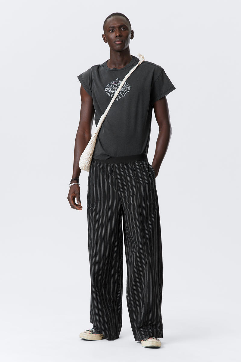 Weekday Striped Loose Cotton Pyjama Trousers