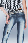 Blue Spray - Sleezie Low Waist Skinny Straight Jeans - 4