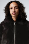 Dark Brown - Yara Oversized Faux Fur Jacket - 1