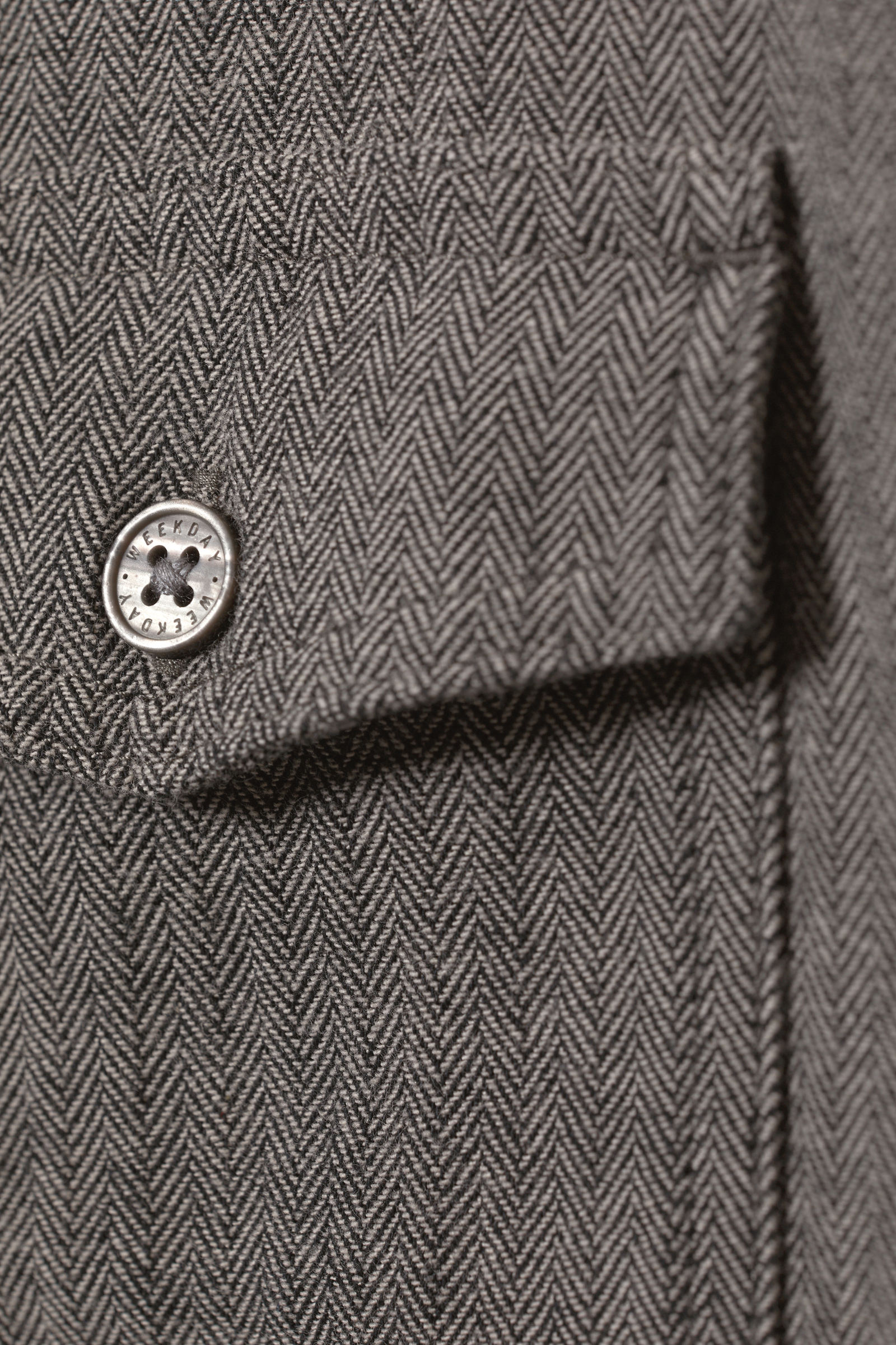 boxy heavy cotton jacket - Dark Grey Herringbone | Weekday EU
