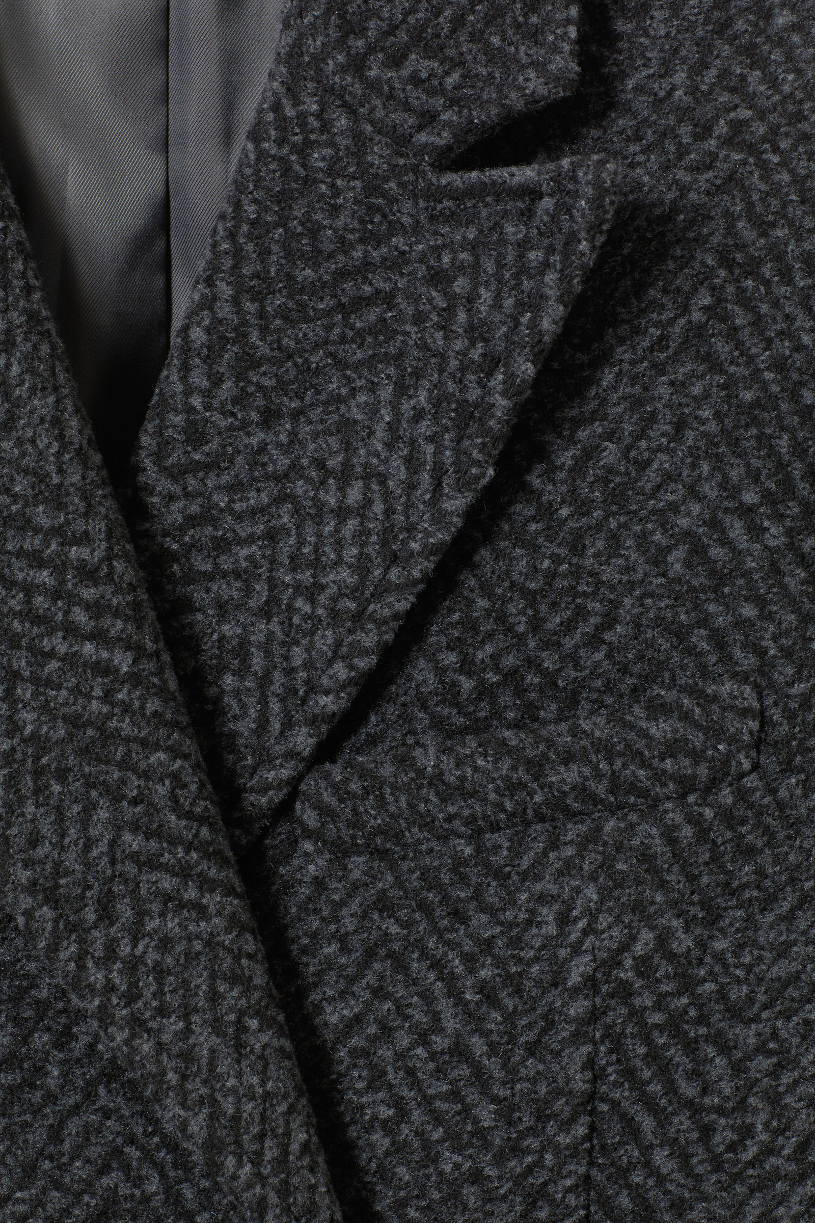 Grey Herringbone - Carla Oversized Wool Blend Jacket - 6
