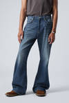 Mine Blue - Mellanblå - Time Loose Bootcut Leg Jeans - 1