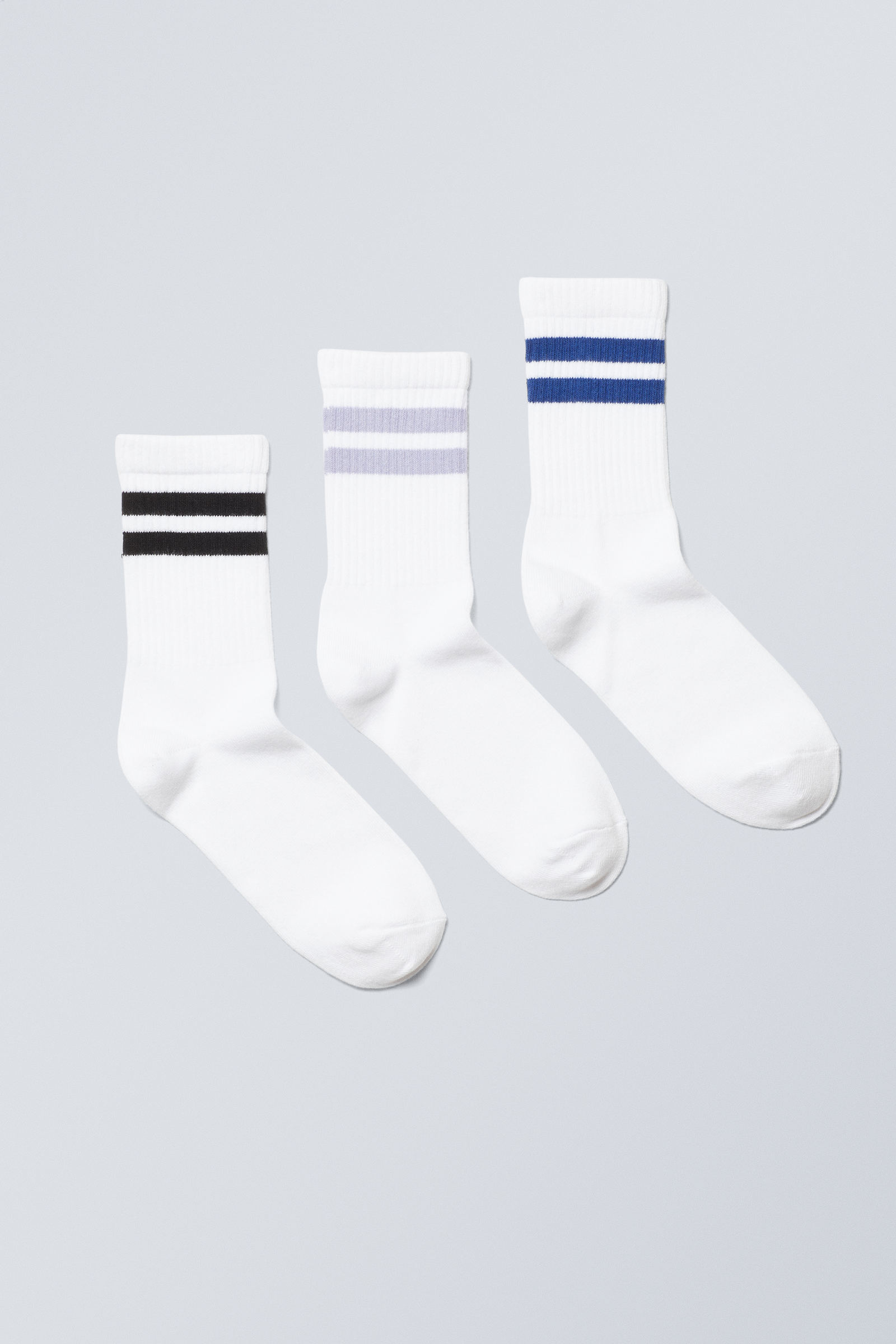 #FFFFFF - 3pack Sport Striped Socks
