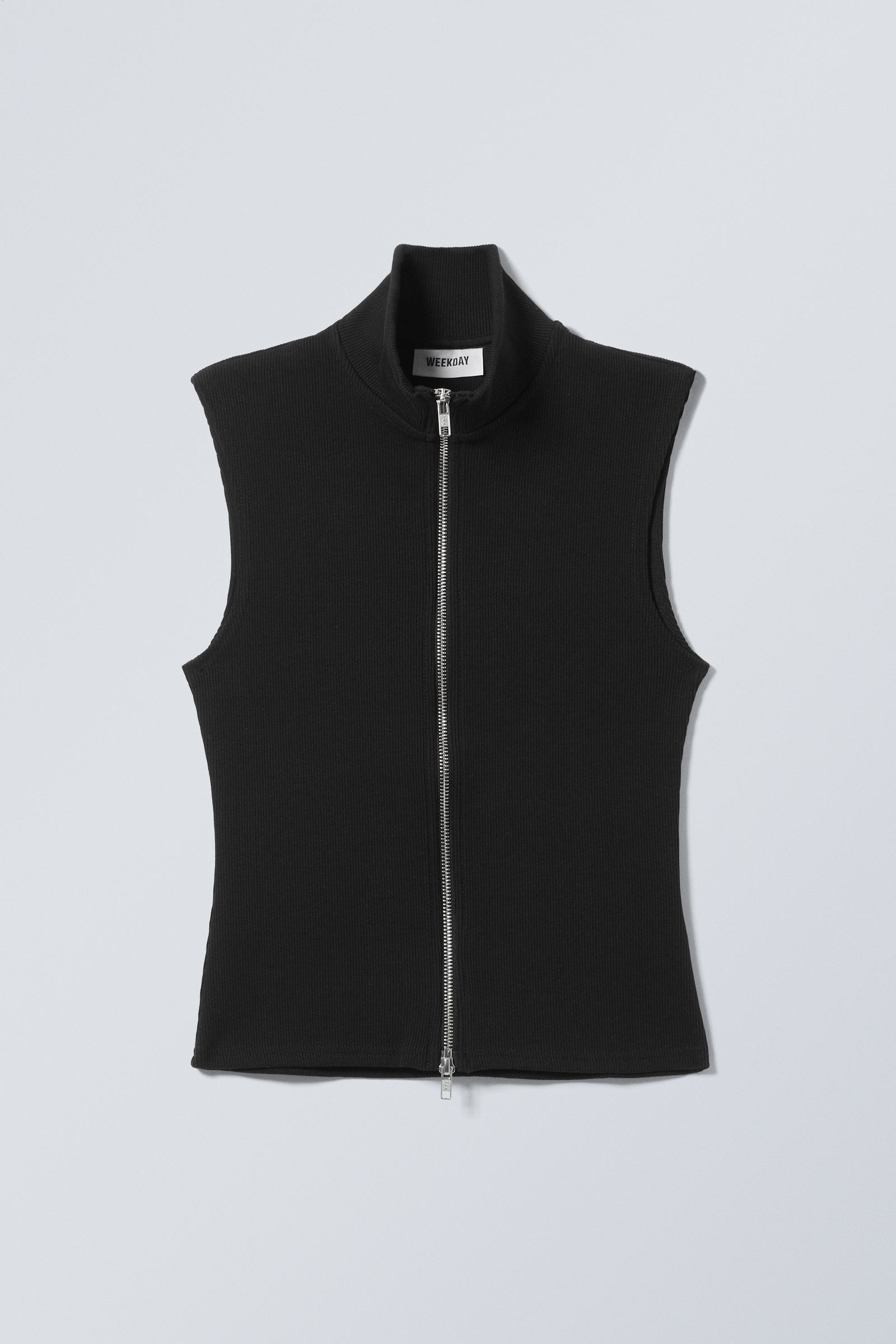 Black zipper vest hotsell