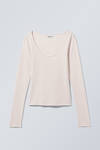 Dusty Pink - Scooped Fitted Long Sleeve - 1