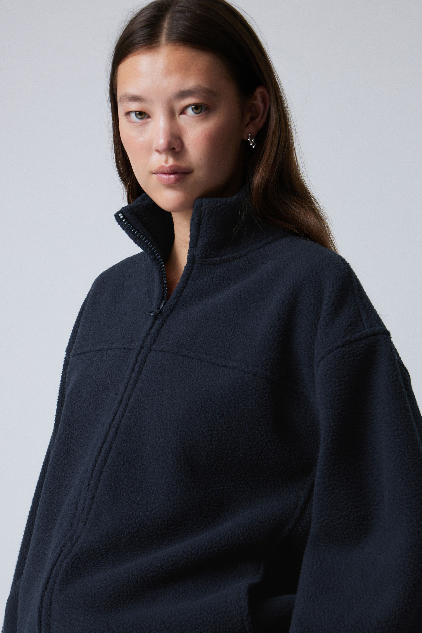 fleece zip jacket Navy Blue Weekday WW