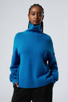 Bright Blue - Wool Turtleneck Sweater - 0