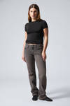 Clay Grey - Grey - Arrow Low Rise Regular Straight Leg Jeans - 0