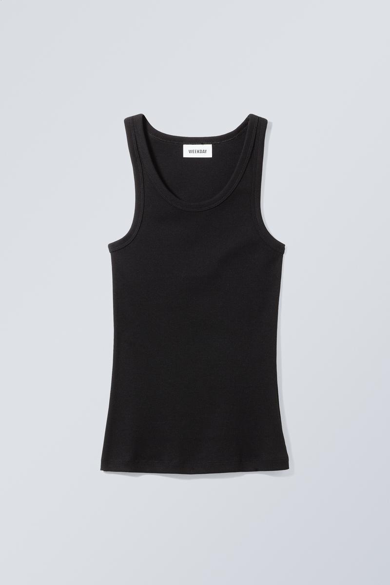 close fitted tank top - Black | Weekday GB