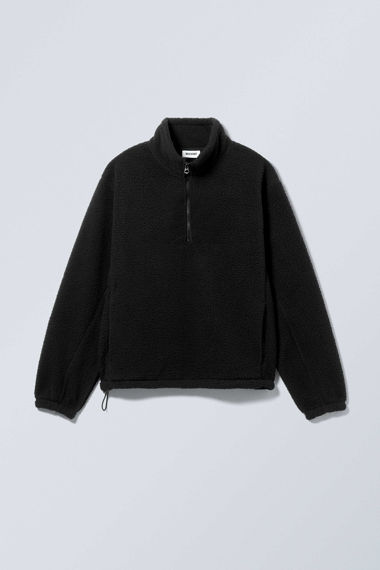 half zip fleece sweatshirt Black Weekday EU