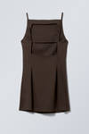 Dark Brown - Mini Suiting Dress - 1