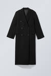 Black - Oversized Double-Breasted Wool-Blend Coat - 3