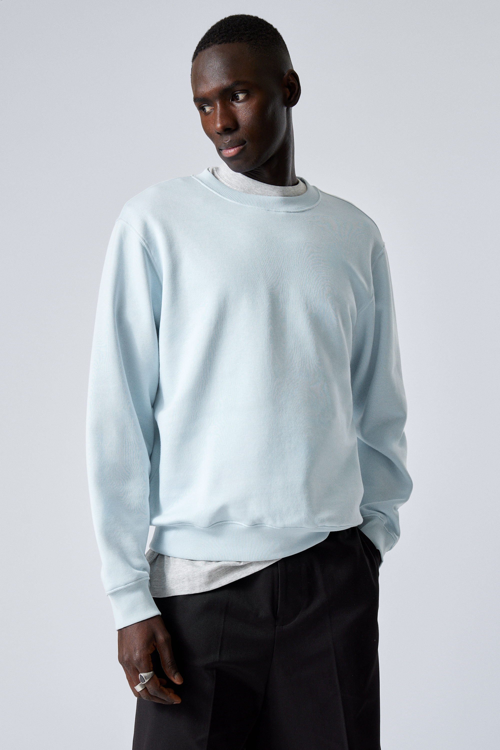 スウェット・トレーナー WOOALONG Brushed Signature basic sweatshirt MID BLUE ブルー（青）系 WOOALONG(ウアロン) スウェット・トレーナー