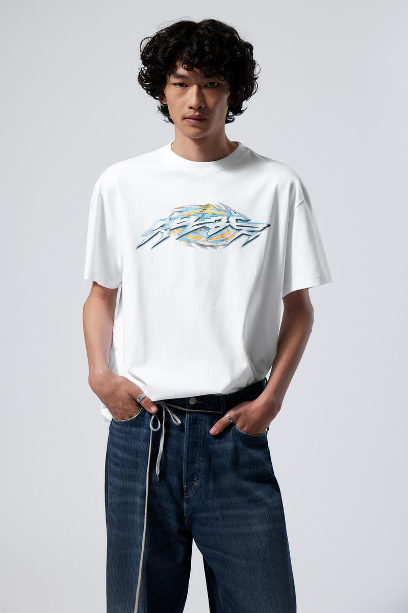 Weekday Oversized Graphic Printed T-shirt In White