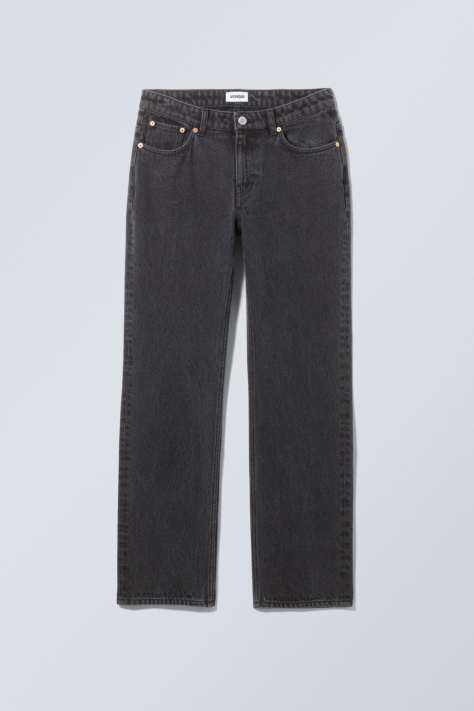 #000000 - Pin Mid Straight Jeans - 1