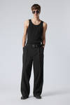 Black - Uno Loose Suit Trousers - 1