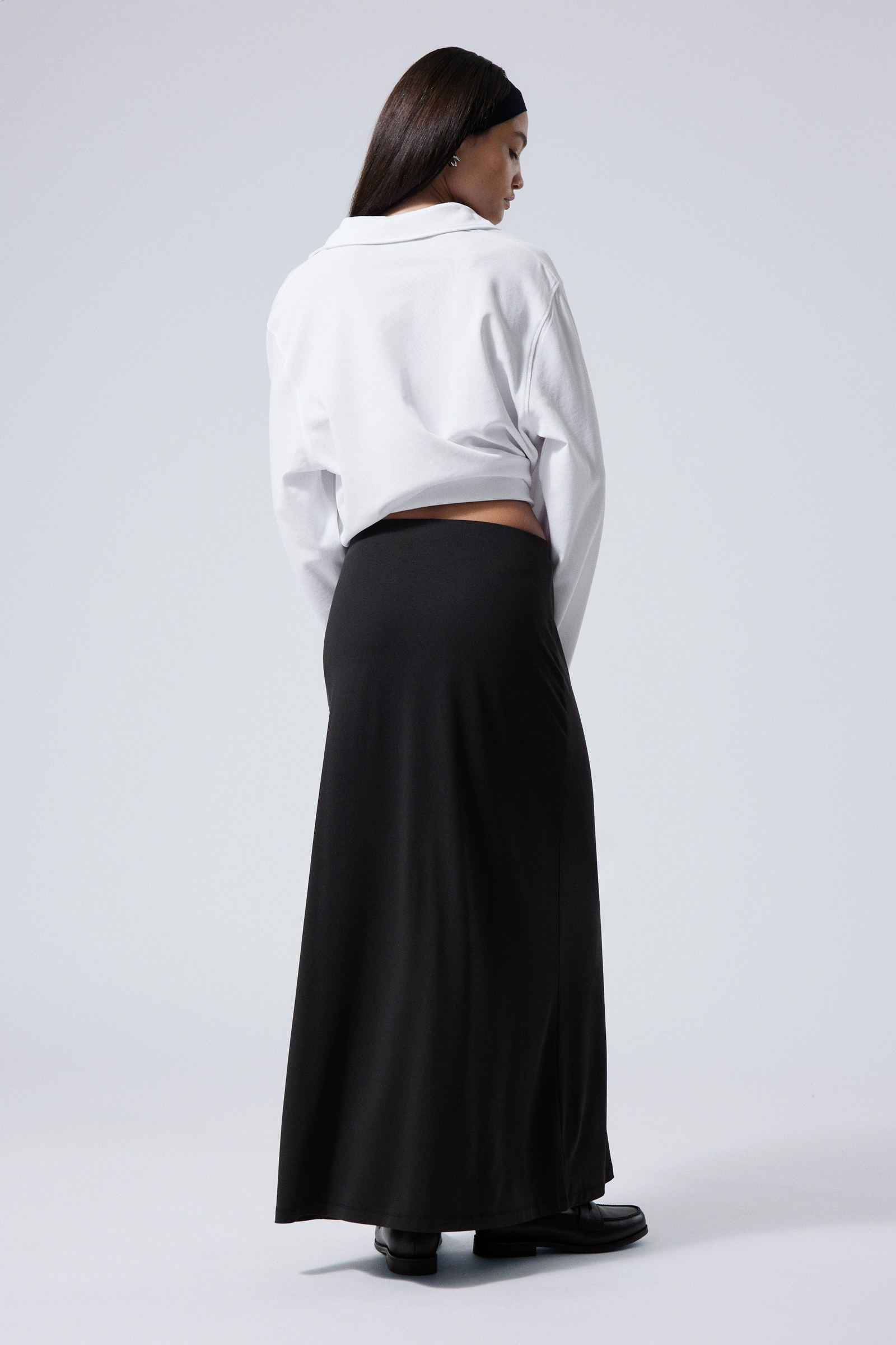 signe drapy maxi skirt - Black
