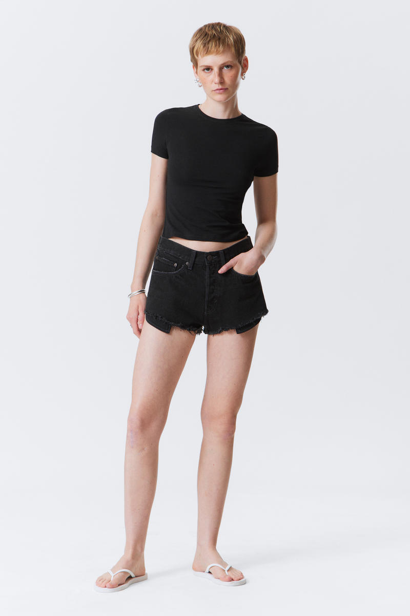 Weekday Maia Mid Rise Denim Hot Trousers