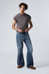 Mine Blue - Mellanblå - Time Loose Bootcut Leg Jeans - 0