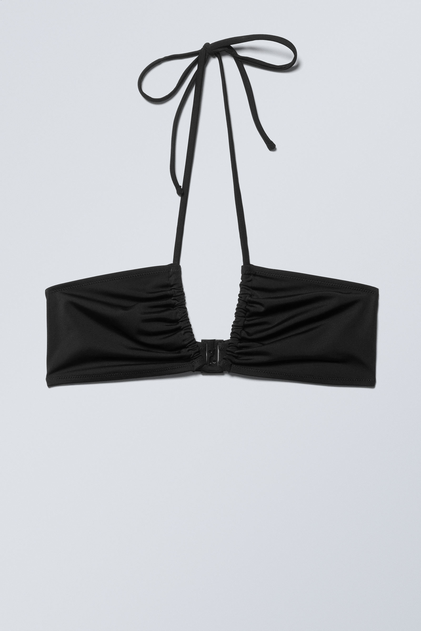 Weekday Vrouw Zwart Geplooide Bandeau-Bikinitop In Haltermodel