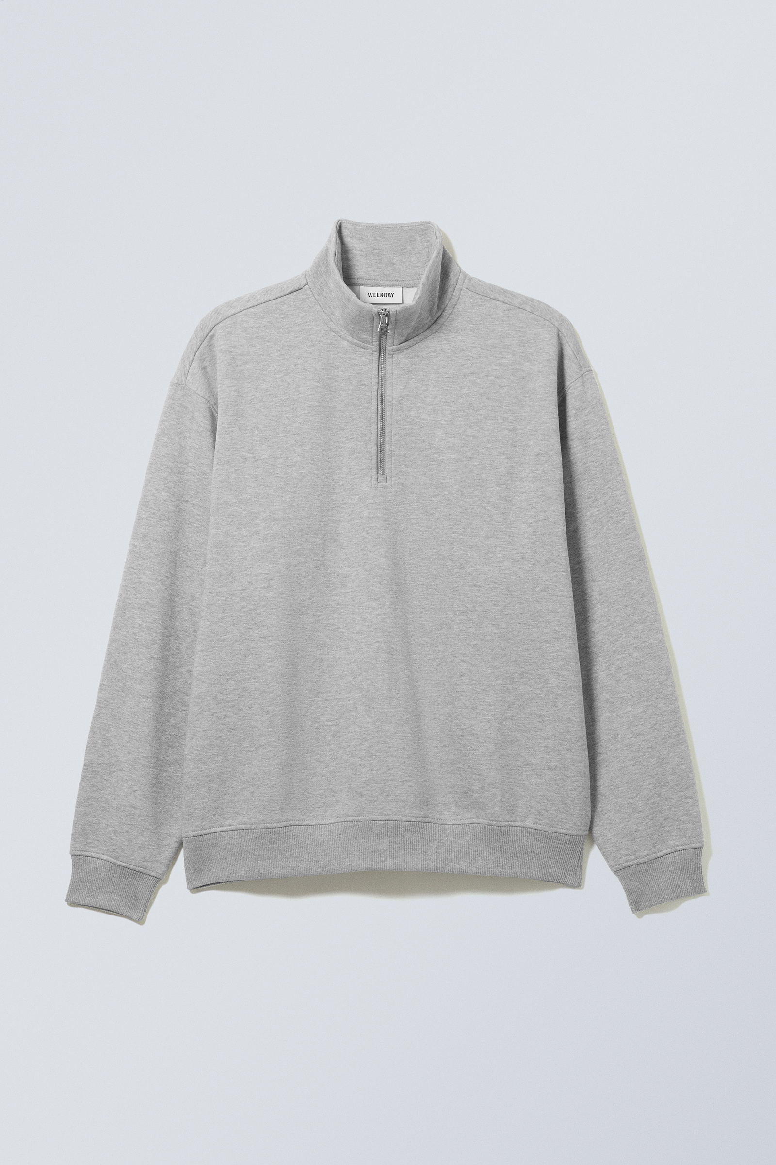 relaxed heavy half zip sweater Light Grey Weekday DK