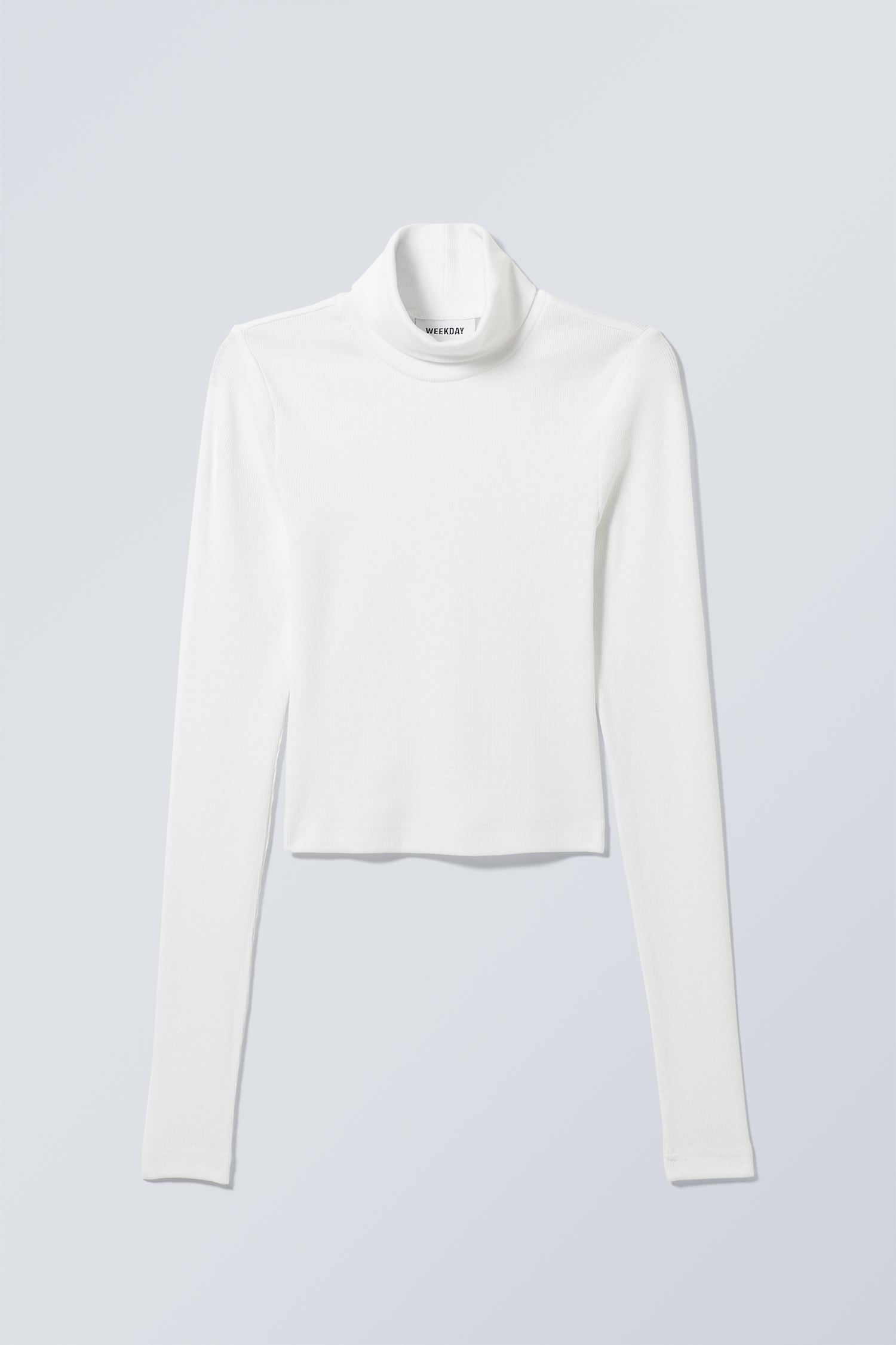 White ribbed turtleneck hot sale crop top