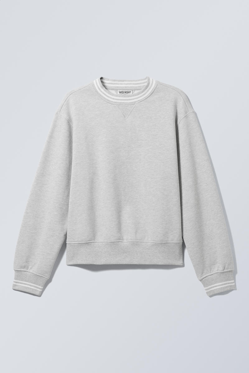 WEEKDAY CROPPED COTTON FLEECE SWEATSHIRT