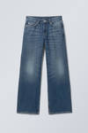 Mine Blue - Medium Blue - Ample Low Rise Loose Wide Leg Jeans - 4